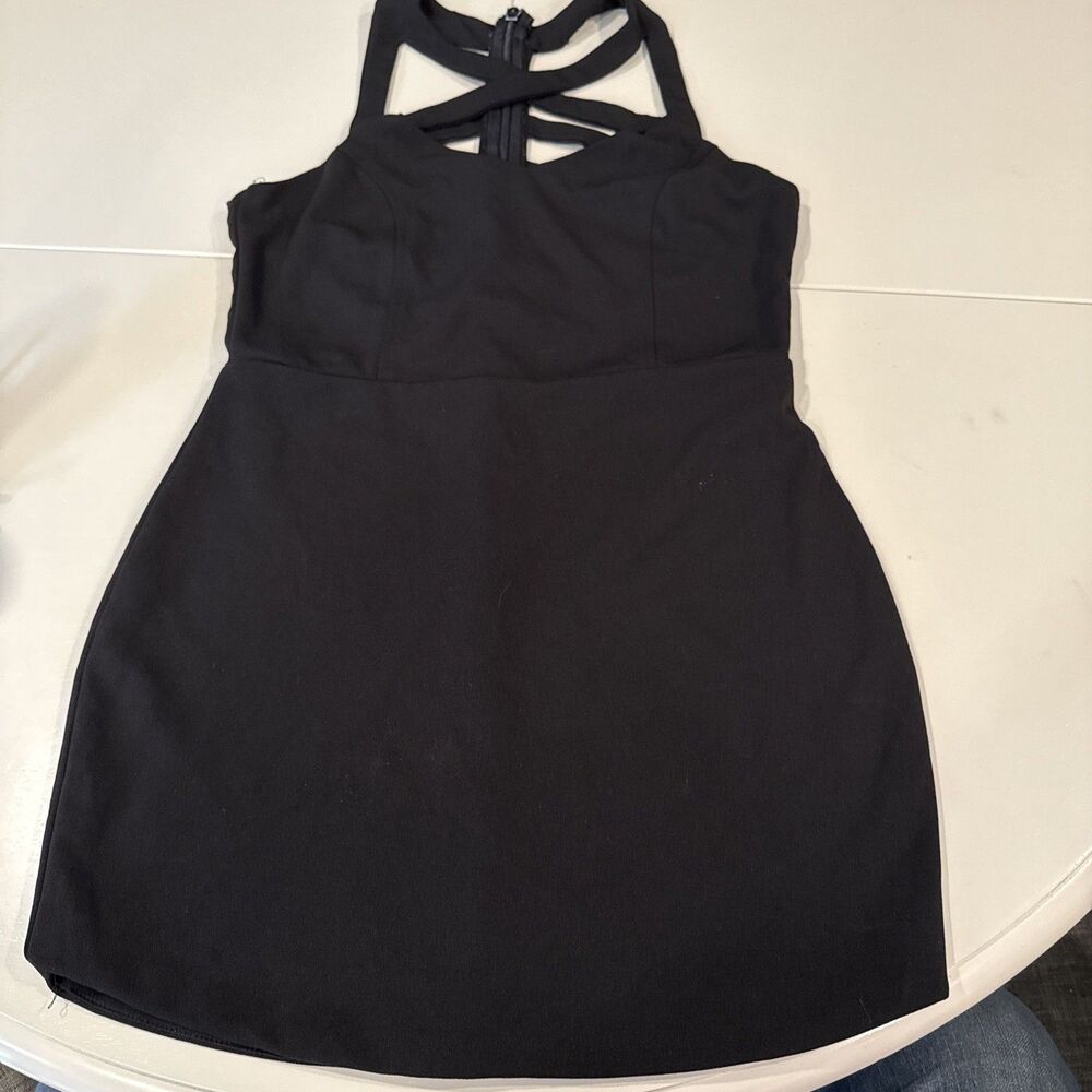 Poetry Women’s Black Lattice Back Dress Size Large